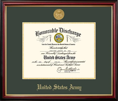 Patriot Frames Army 8.5x11 Discharge Petite Frame with Gold Medallion