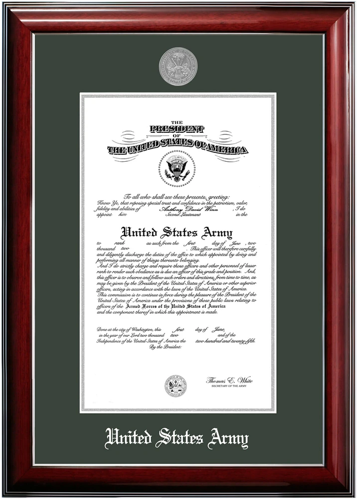 Patriot Frames Army 11x14 Certificate Classic Mahogany Frame with Silver Medallion