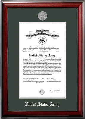 Patriot Frames Army 11x14 Certificate Classic Mahogany Frame with Silver Medallion