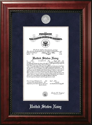Patriot Frames Navy 10x14 Certificate Executive Frame with Silver Medallion