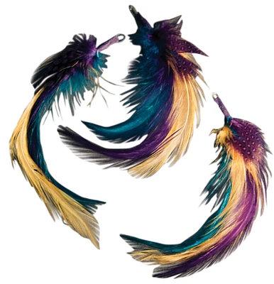 Touch Of Nature Feather Picks 5" 3/Pkg-Gold, Teal & Deep Plum