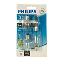 4PK - Philips 247411 - 4w 120v C7 Night Light E12 Incandescent Light Bulb
