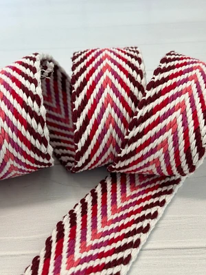 Red Woven Jacquard 1.5”  Webbing