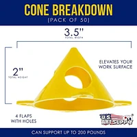 U.S. Art Supply Yellow Cone Canvas and Cabinet Door Risers - Acrylic and Epoxy Pouring Paint Canvas Support Stands (Pack of 20) Great to get Your Canvas or Cabinet Doors Pyramid Triangle Risers