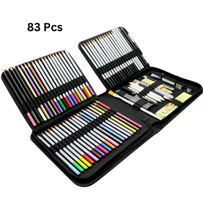 Professional Drawing Pencil Set with Sketch Charcoal Art and Bag 83pcs