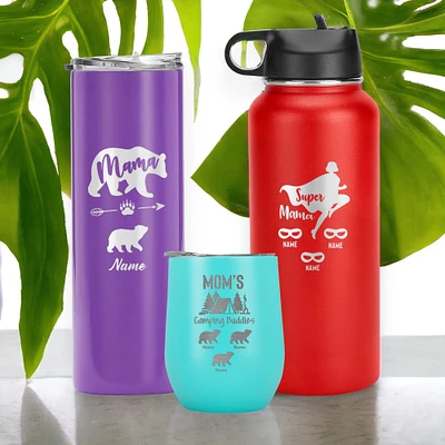 Mom Tumbler with Kids Name, Mama Bear Travel Cup, Mama Shark Custom Mug, Mama Gifts For Her, Women, Mom, Wife, Mama, Mother's Day