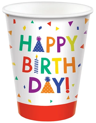 Confetti Time Birthday 9oz Paper Cups, 8ct