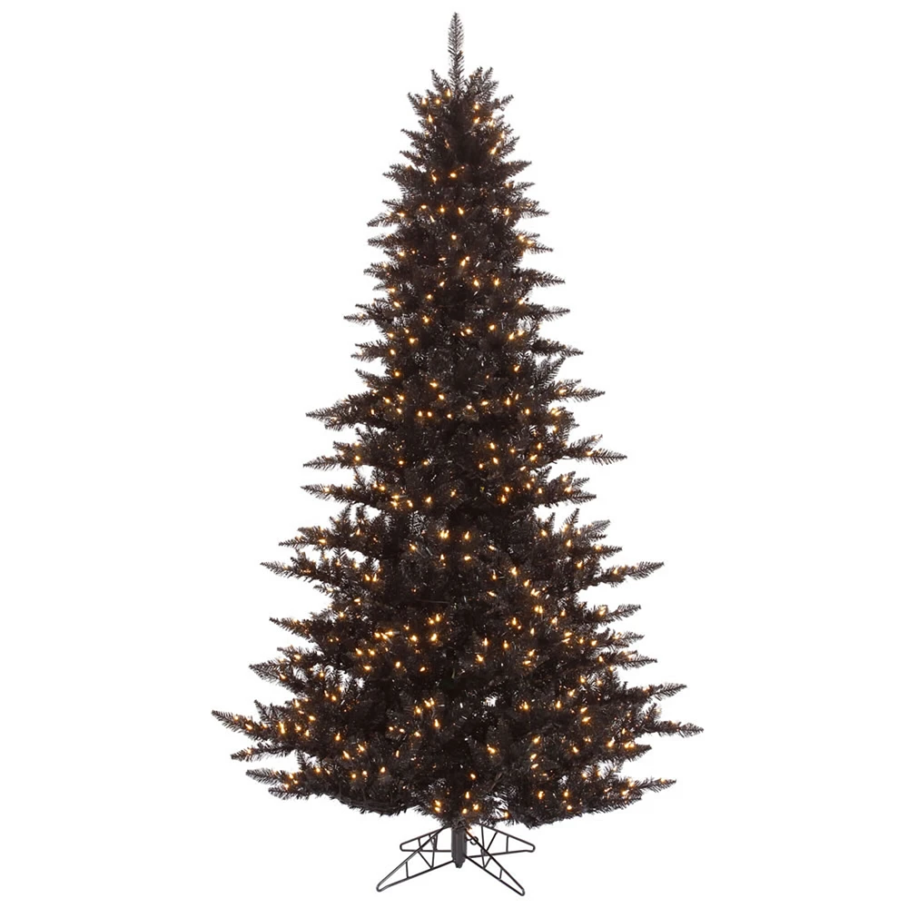 Vickerman 3' Black Fir Artificial Tree w/ Warm White Dura-Lit Italian LED Lights