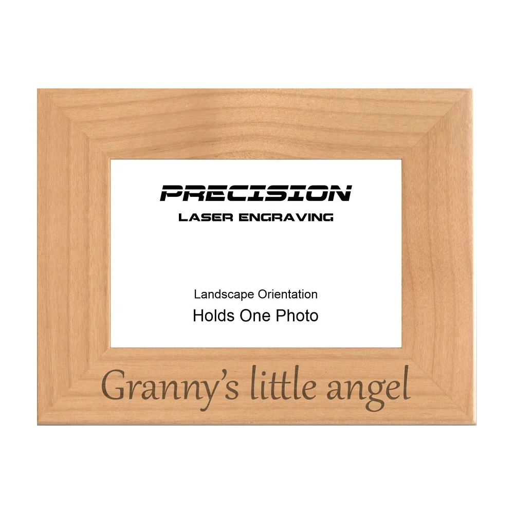 Grandma Picture Frame Granny's little angel Engraved Natural Wood Picture Frame (WF-221) Mothers Day