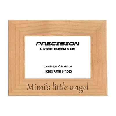 Grandma Picture Frame Mimi's little angel Engraved Natural Wood Picture Frame (WF-220) Mothers Day