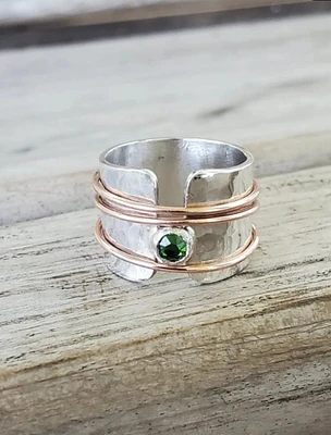 Personalized Sterling Silver Spinner Ring