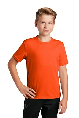 High-Performance Youth Apparel, Breathable Youth Sports Shirt, Youth Fitness Tee | Engineered from 3.8-ounce, 100% polyester flat back mesh featuring innovative Posi Charge technology