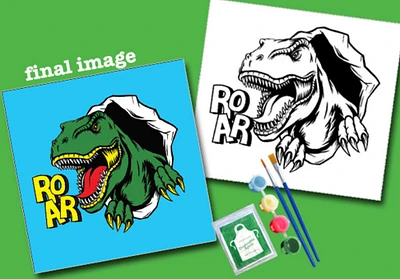 T Rex Dinosaur Art Paint Kit
