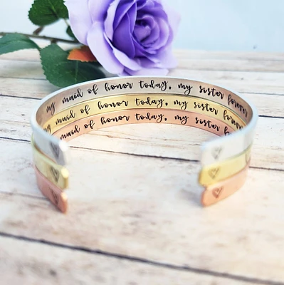 Maid of Honor Sister Bracelet, My Maid of Honor Today My Sister Forever, Bridesmaid Gift, Matron of Honor Gift, MOH Bridesmaid Proposal