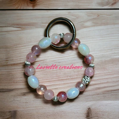 Beaded Bracelet keychain or glass bead bracelet