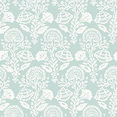 Tempaper & Co. Floral Damask Peel and Stick Wallpaper, Mint, 28 sq. ft.