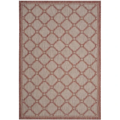 Safavieh   Outdoor CY8474-36521 Courtyard Red / Beige Rug