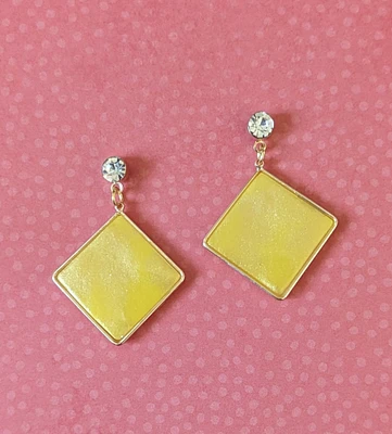 Diamond shaped Gold Danglers