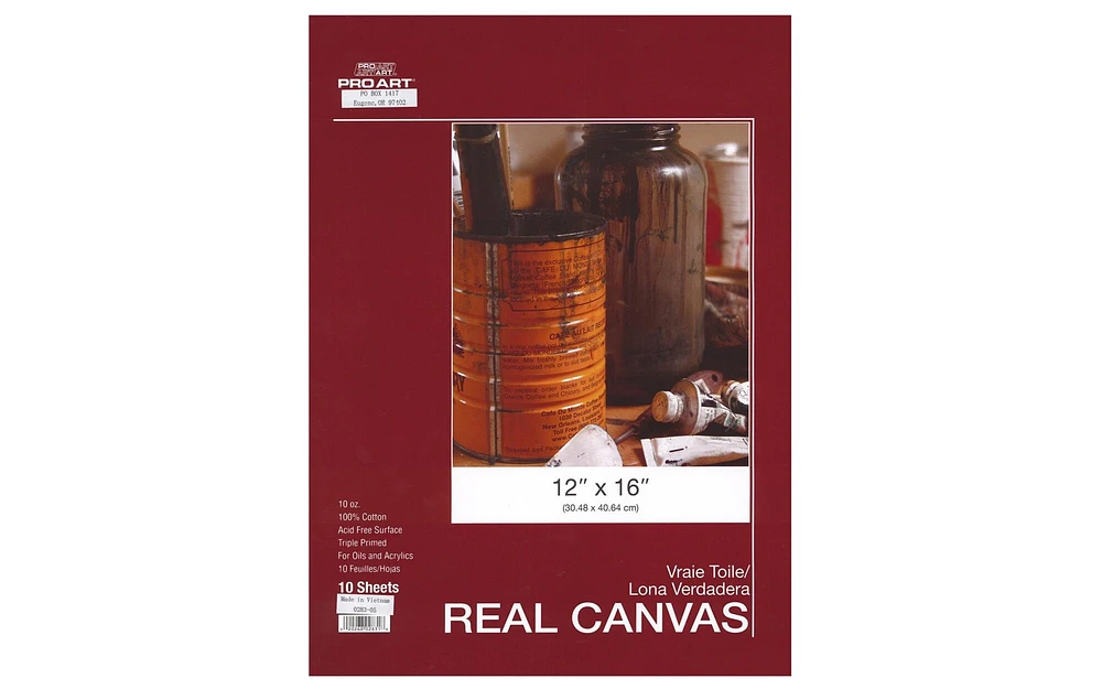 Pro Art Real Canvas Pad 12x16 10sheet