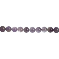 Earth's Jewels Semi-Precious Dogtooth Amethyst Natural Round Beads, 8mm