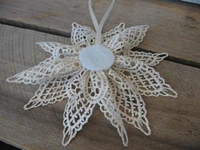 Beige Lace Snowflake Ornament