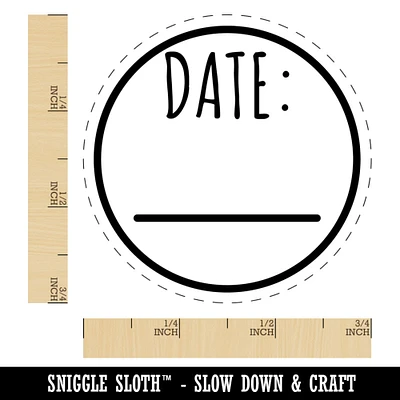 Date Fill-In Circle Self-Inking Rubber Stamp Ink Stamper for Stamping Crafting Planners