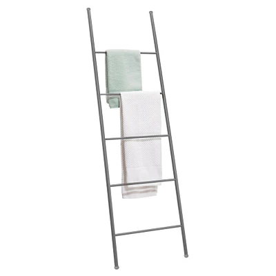 mDesign Metal Blanket & Towel Wall Ladder Rack for Bedroom/Bathroom