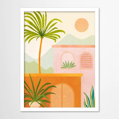 Tropical Mountain Village by Modern Tropical  Framed Print - Americanflat