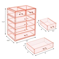 Sorbus Acrylic Makeup & Jewelry Organizer Storage Case- (4 Large, 2 Small Drawers)