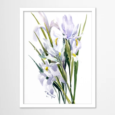 White Irises Copy by Suren Nersisyan  Framed Print - Americanflat