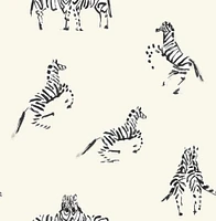 Tempaper & Co. x Novogratz Zebras In Love Waverly White Peel and Stick Wallpaper