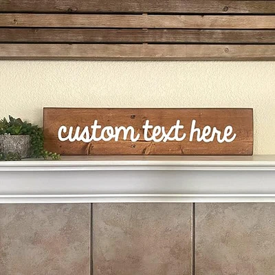 Custom Text Upcycled Pallet Wood Sign - 18" W X 3.5" L - Rustic Wood Sign - Farmhouse Home Decor