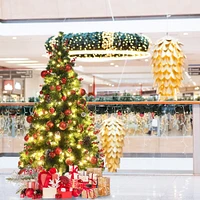 7ft Pre-lit Christmas Hinged Tree with Red Berries and Ornaments