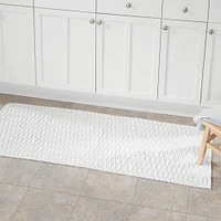 mDesign Bathroom Cotton Rectangular Rug, Long Runner, 60" x 21"