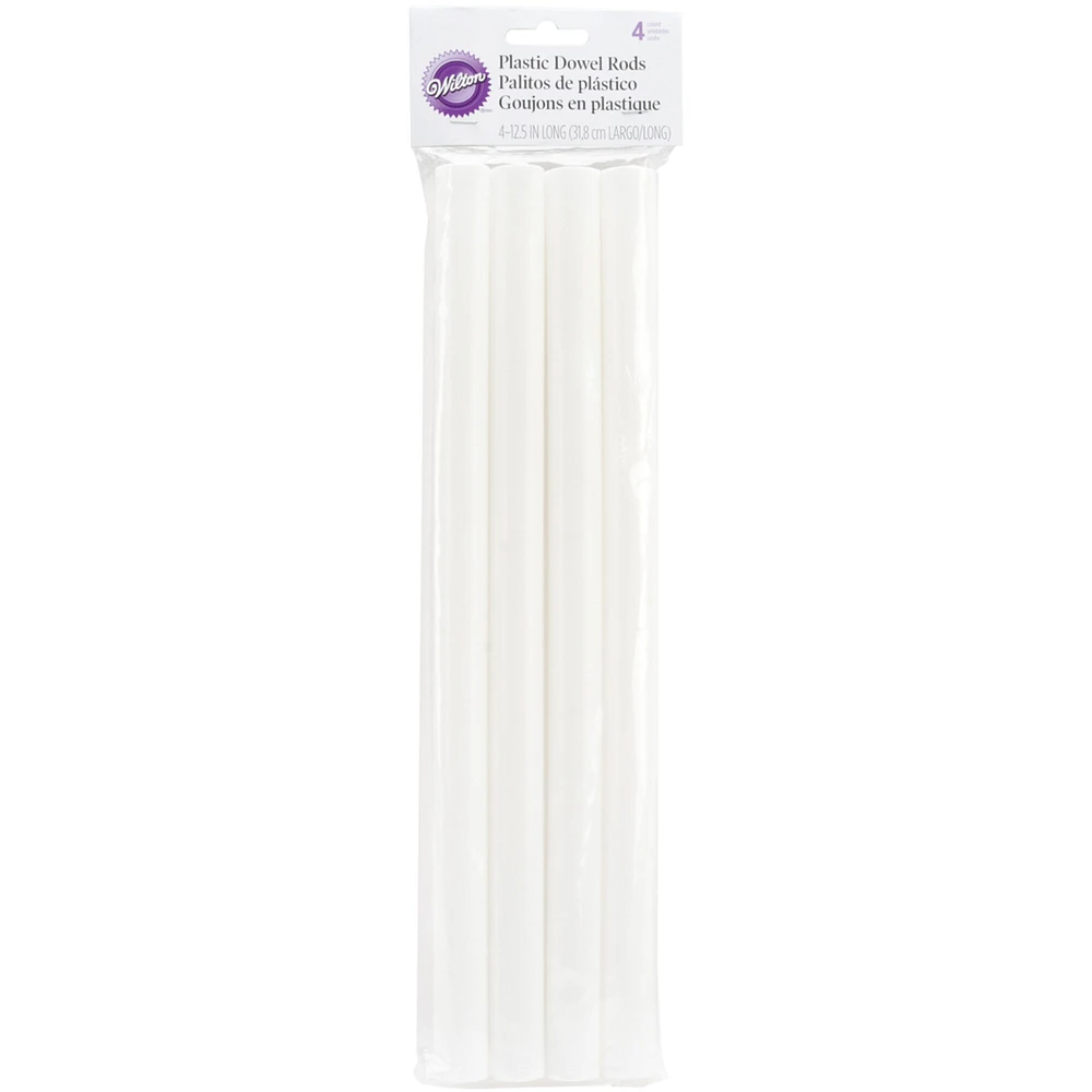 Wilton Plastic Dowel Rods 4/Pkg-12.5"