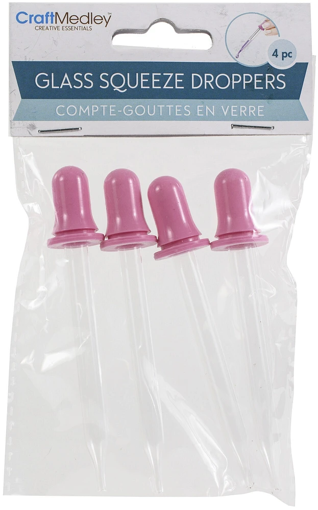 Craft Medley Glass Squeeze Droppers 4/Pkg-