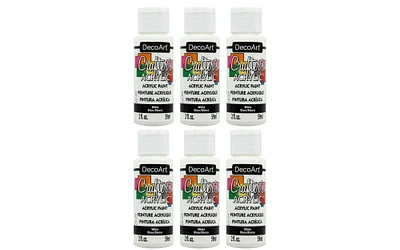 Decoart Crafter's Acrylic Paint 2oz White 6pc