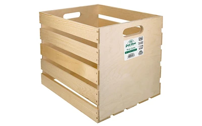 Good Wood by Leisure Arts Wooden Crate, wood crate unfinished,  wood crates for display, wood crates for storage, wooden crates unfinished, Solid End, 16" x 13.5" x 13.5"