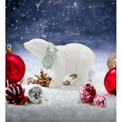 kevinsgiftshoppe Ceramic Christmas Decor Polar Bear Ornament, Home Dcor, Gift for Her, Mom, Him, Dad, Christmas tree Dcor, Wall Decor