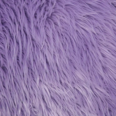 FabricLA Shaggy Faux Fur Fabric - 4" X 4" Inches Pre-Cut - Use Fake Fur Fabric for DIY, Craft Fur Decoration, Fashion Accessory, Hobby - Lavender