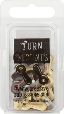 Metal Turn Mounts 50/Pkg-Antique