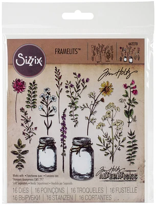 Sizzix Framelits Dies By Tim Holtz 23/Pkg-Flower Jar