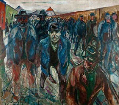 Workers on their Way Home, 1913-1914 Poster Print by Edvard Munch - Item # VARPDX467701