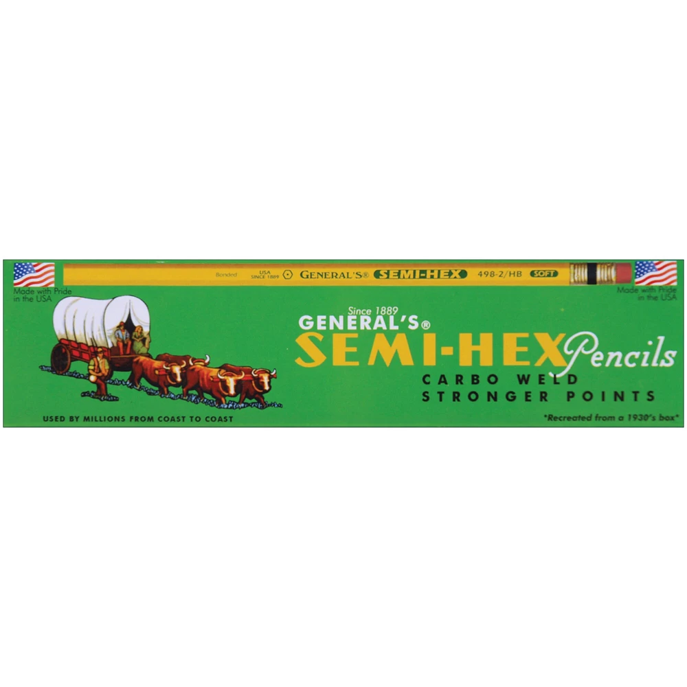 General's Semi-Hex Graphite #2 Pencils 12/Pkg-2HB