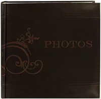 Pioneer Embroidered Scroll Leatherette Photo Album 8"X8"  -Brown