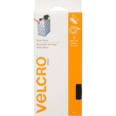 VELCRO(R) Brand Home Decor Sew-On & Sticky Back Tape 1"X6'-Black