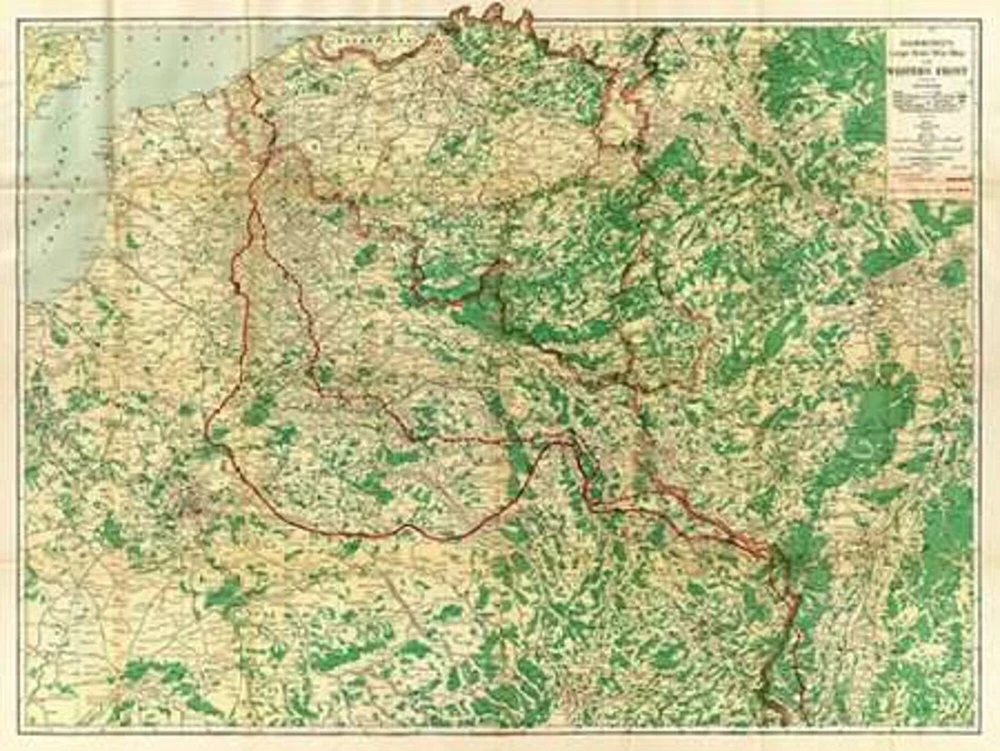 Hammonds Large Scale War Map of the Western Front, 1917 Poster Print by C.S. Hammond - Item # VARPDX393801