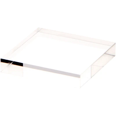 Plymor Clear Square Acrylic Display Base, 2" W x 2" D x 0.375" H