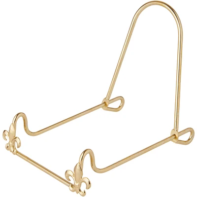 Bard's Adjustable Brass Metal Easel, Fleur de Lis, 5" H x 4" W x 5" D