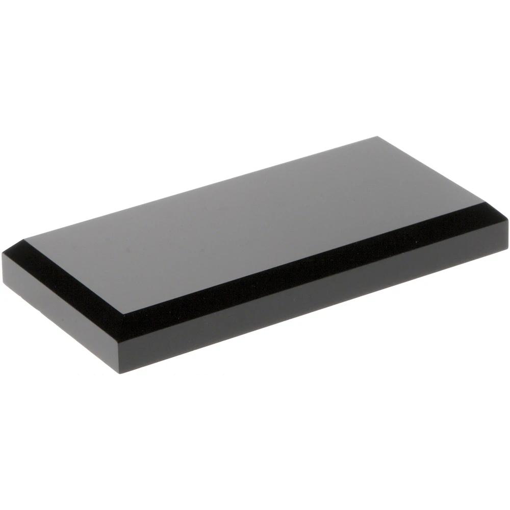 Plymor Black Acrylic Rectangular Beveled Display Base, 4" W x 2" D x 0.5" H